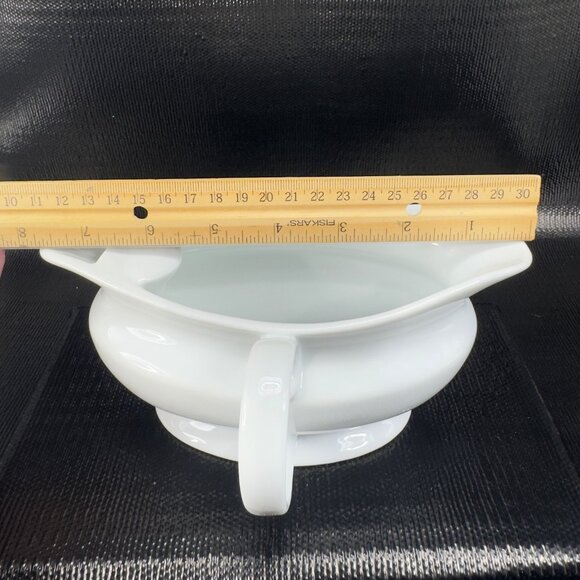 Denmark Oven To Table White Stoneware Ceramic Gravy Boat Sauce Dish With Handles - Picture 4 of 12